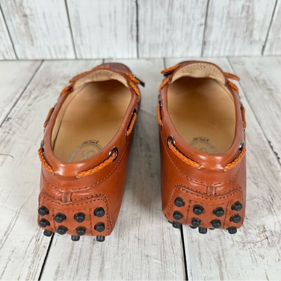 Tod's Women’s Brown Leather Gommino Bow Slip On Driving Loafers Size 34 PRISTINE - Picture 5 of 10